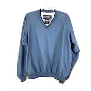 Lands End‎ pullover v-neck windbreaker side zip